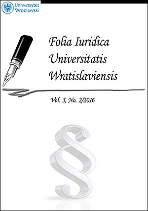 Folia Iuridica Universitatis Wratislaviensis. 2016, vol. 5, no 2