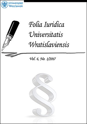 Folia Iuridica Universitatis Wratislaviensis. 2017, vol. 6, no 1