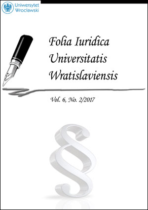 Folia Iuridica Universitatis Wratislaviensis. 2017, vol. 6, no 2
