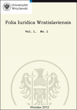 Folia Iuridica Wratislaviensis. 2012, vol. 1, no 1