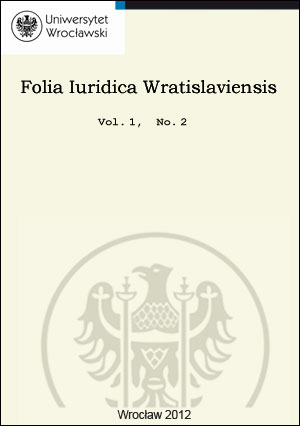 Folia Iuridica Wratislaviensis. 2012, vol. 1, no 2