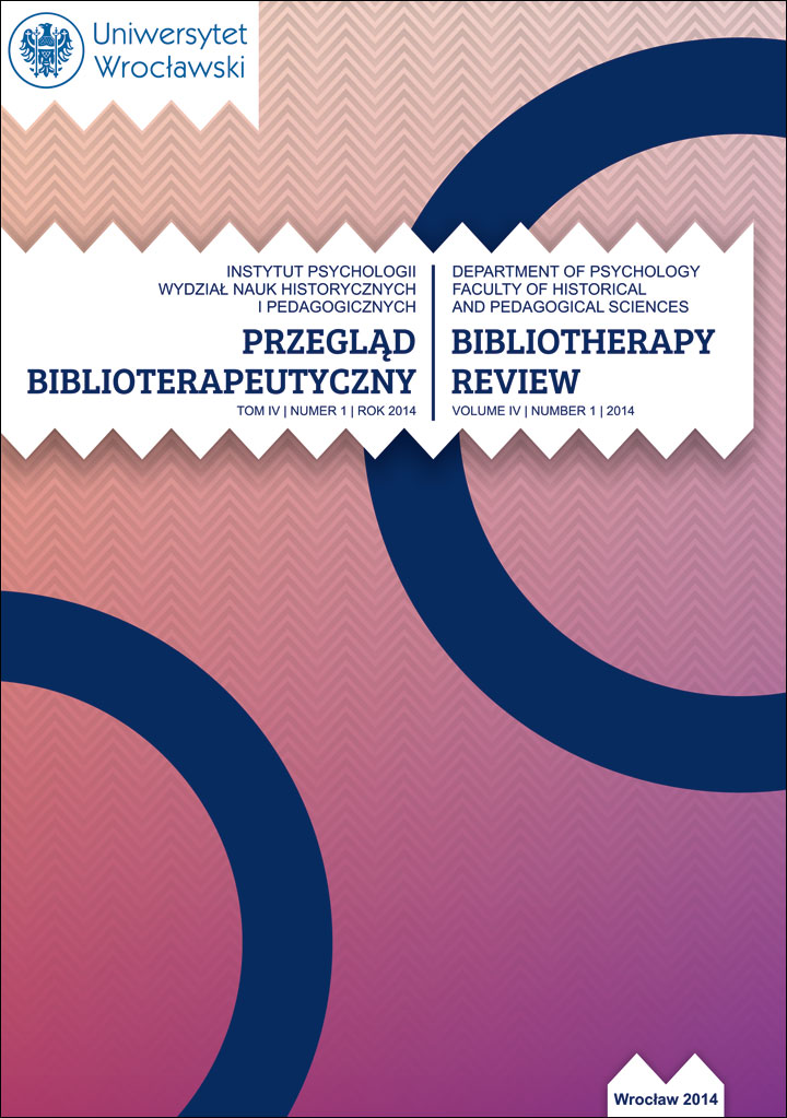 Przegląd Biblioterapeutyczny 2014, Tom IV, Nr 1